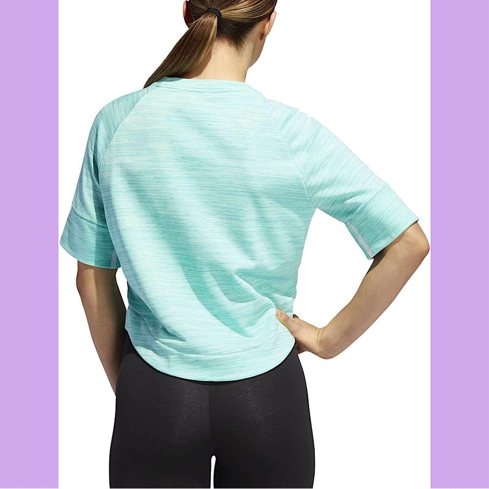 NWT Adidas Turquoise Short Sleeve Top - Picture 4 of 16